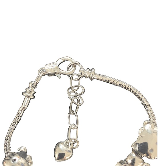LAST ONE! NEW Hello Kitty Charm Bracelet Lobster Claw Clasp Silver Tone - Picture 6 of 7